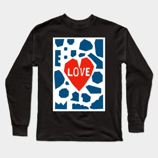 Love Heart Paper Cut Illustration Long Sleeve T-Shirt